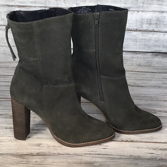 Steve Madden Kaycie olive suede leather heel boots - Picture 2 of 7